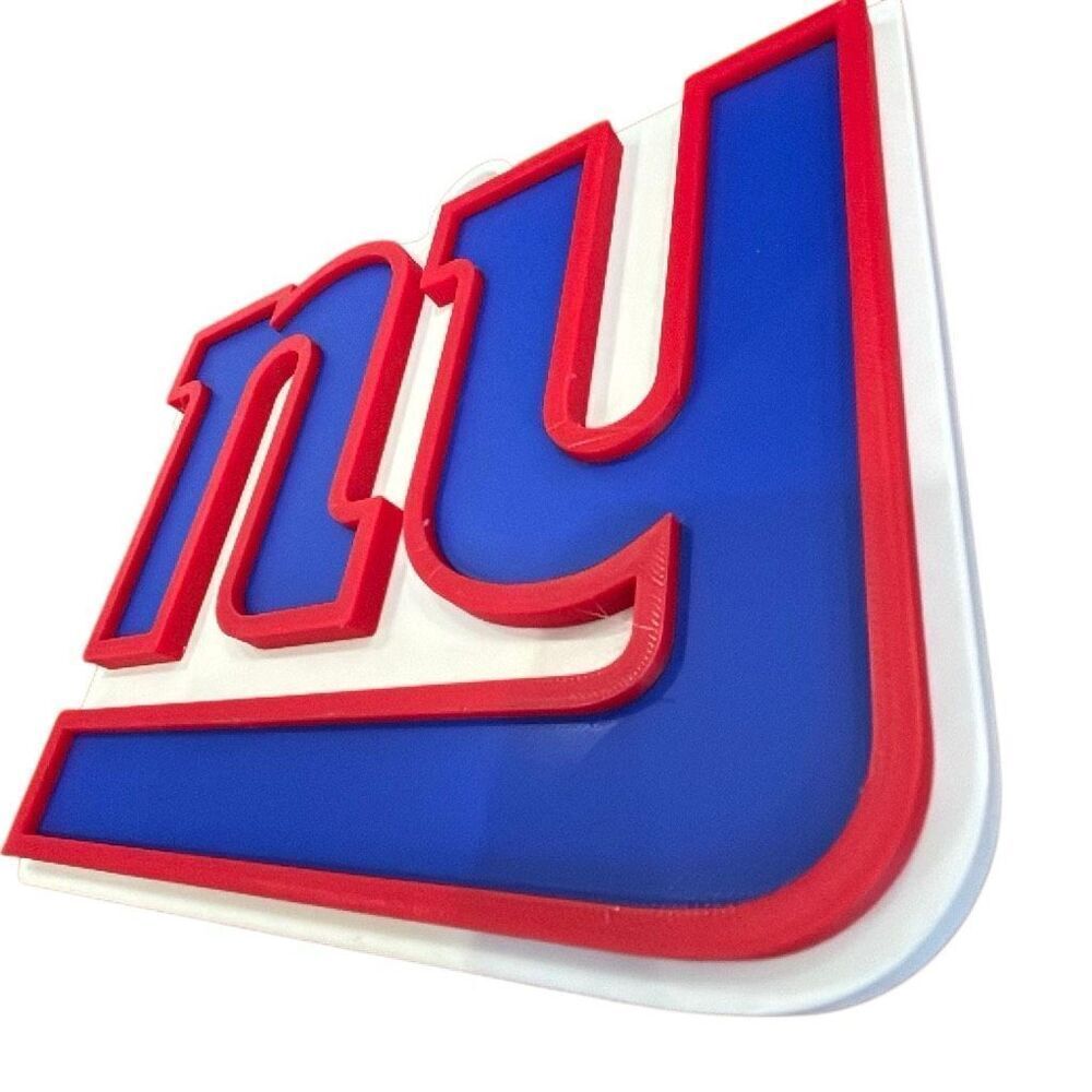 NY Football Giants Script Pendant | Oversized Chain Wall Décor | Man Cave Sign